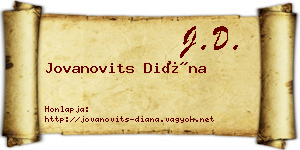 Jovanovits Diána névjegykártya